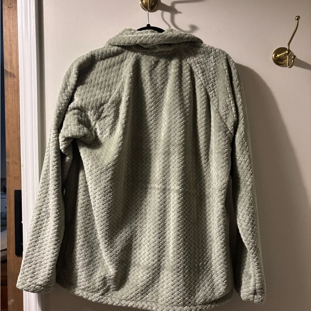 NWT Columbia Women’s M Sage Green Textured Fleece Quarter zip Jacket - Picture 4 of 5